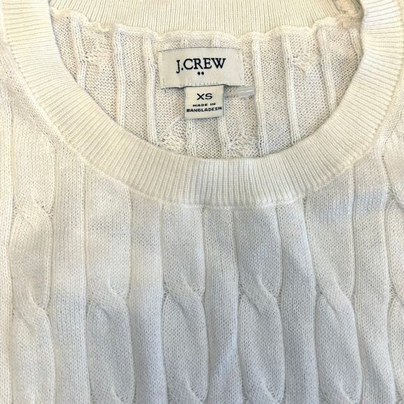 NWT J.Crew Cotton Cable Sweater Shell in Ivory Size XS - Picture 6 of 7
